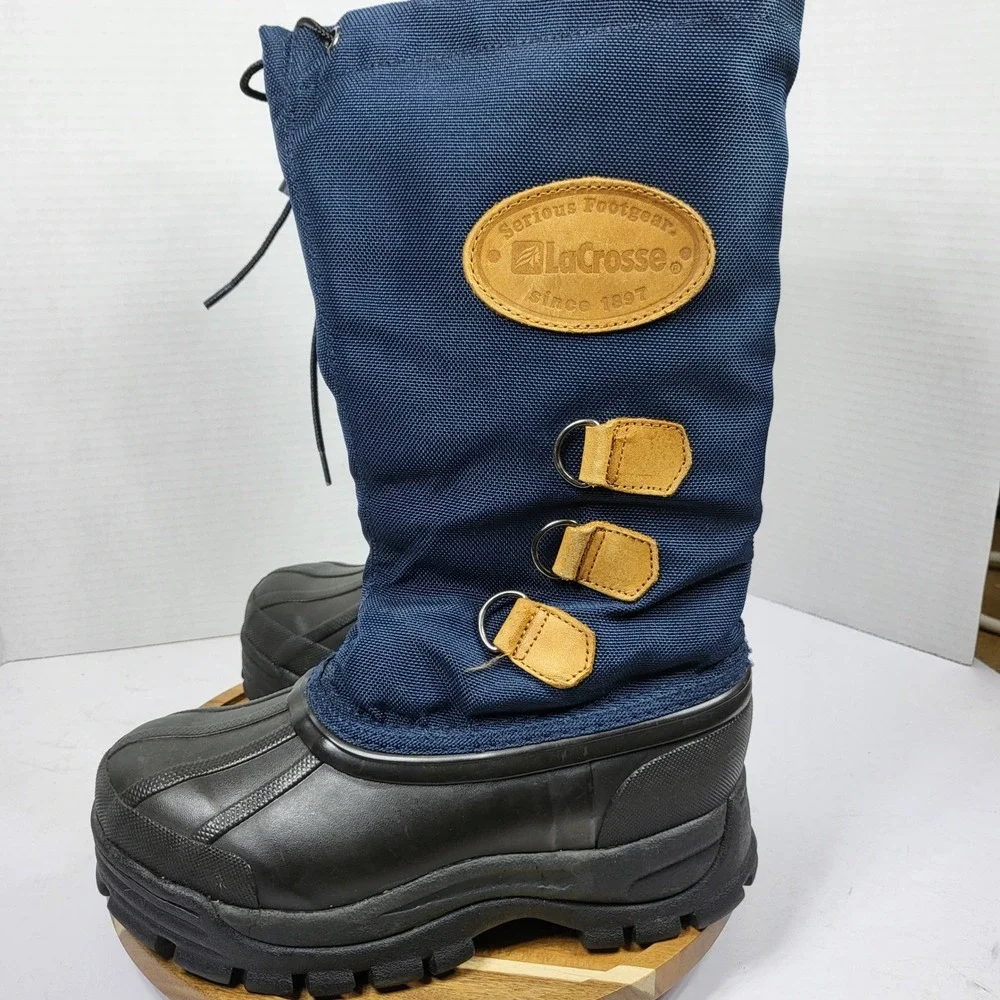 LaCrosse‎ Women Vintage Y2K Navy Blue Waterproof Pac Winter Snow Boots Size 6